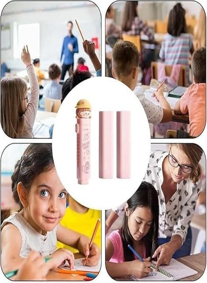 Krishope Cartoon Shaped Cute Erasers Push Pull Design Retractable Erasers Pastel Aesthetic Pencil Eraser Cute Rubber for Kids Students School Office Stationery ((Pink + Blue + Green + Purple) - Image 5
